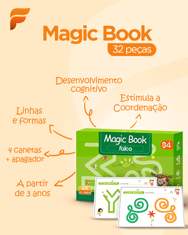 Caderno de Traço e Desenho Infantil Magic Book + Ebook Desenvolvimento Infantil (BRINDE!)